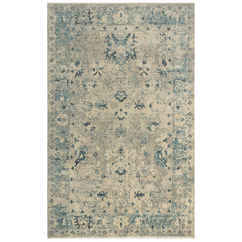 Auda Floral Beige/ Blue Large Area Rugs For Living Room Area Rugs LOOMLAN By LOOMLAN