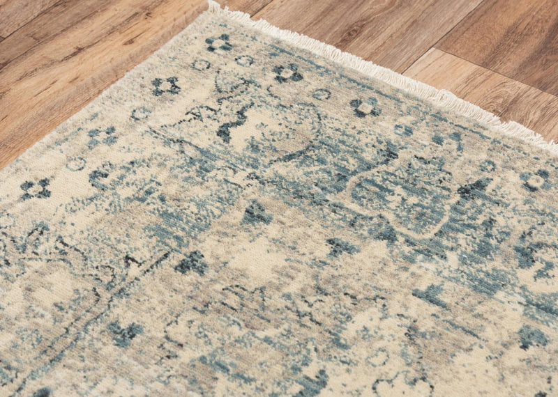 Auda Floral Beige/ Blue Large Area Rugs For Living Room Area Rugs LOOMLAN By LOOMLAN