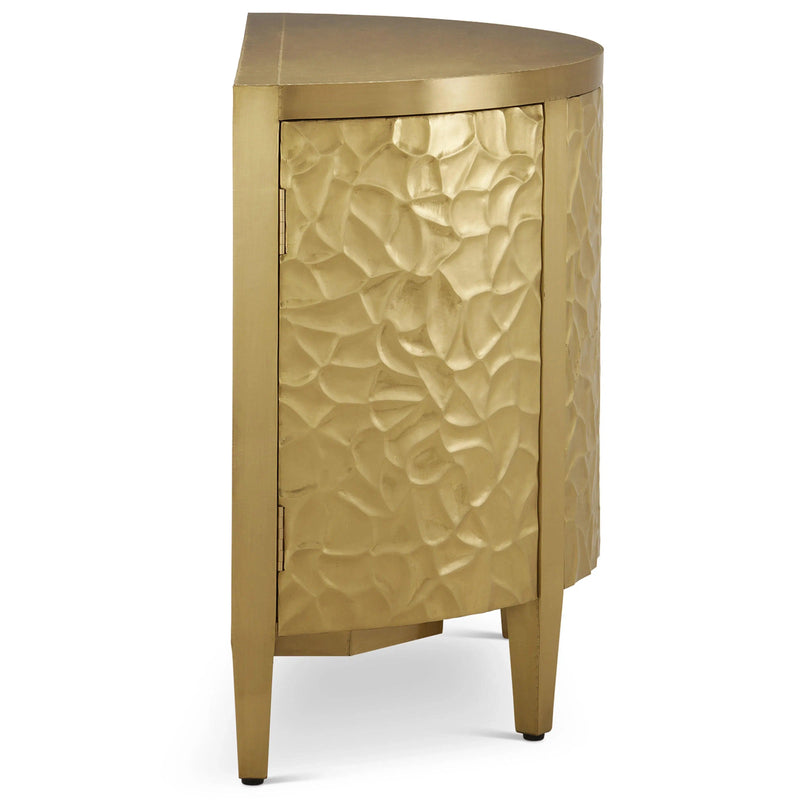 Auden Brass Demi-Lune Cabinet Accent Cabinets LOOMLAN By Currey & Co