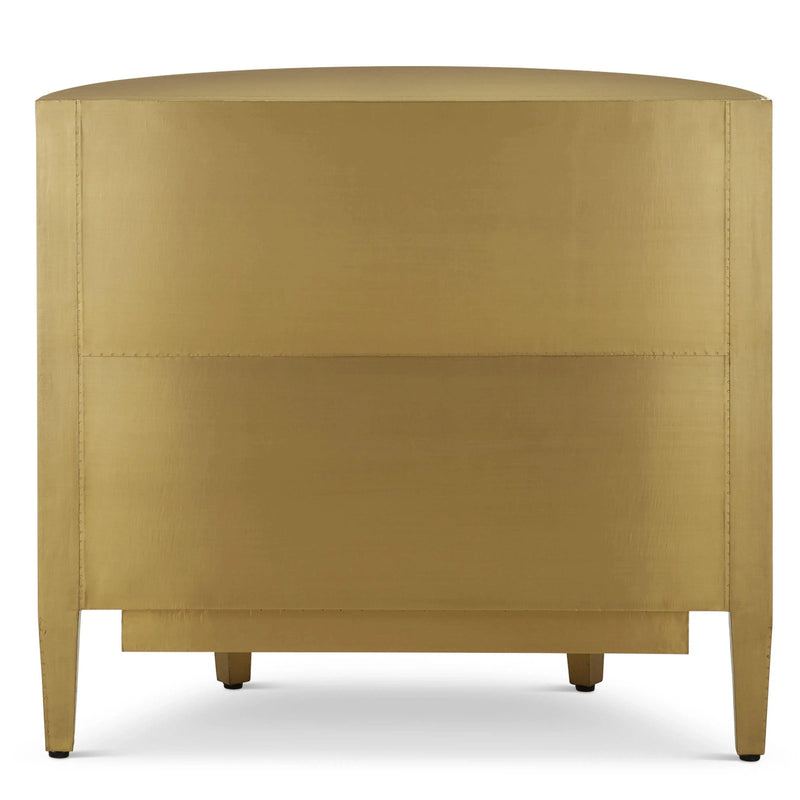 Auden Brass Demi-Lune Cabinet Accent Cabinets LOOMLAN By Currey & Co