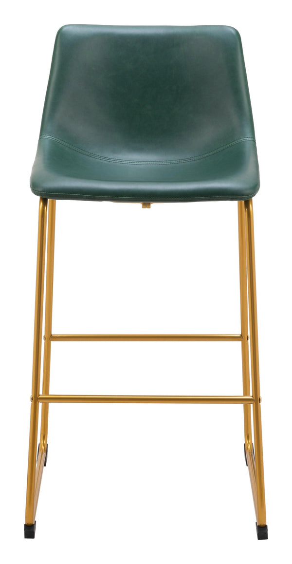 Augusta Leather Upholstered Barstool (Set of 2) Bar Stools LOOMLAN By Zuo Modern