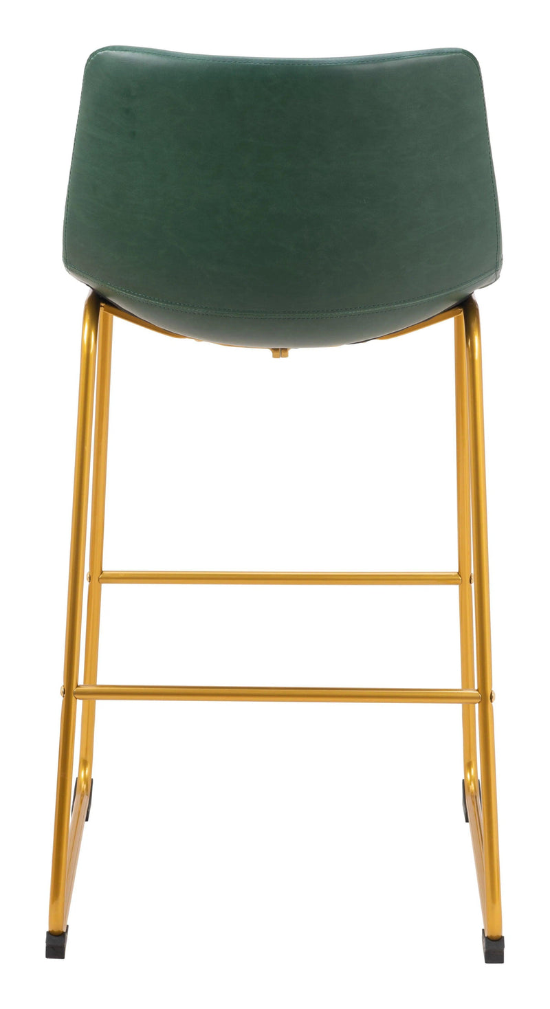 Augusta Leather Upholstered Barstool (Set of 2) Bar Stools LOOMLAN By Zuo Modern