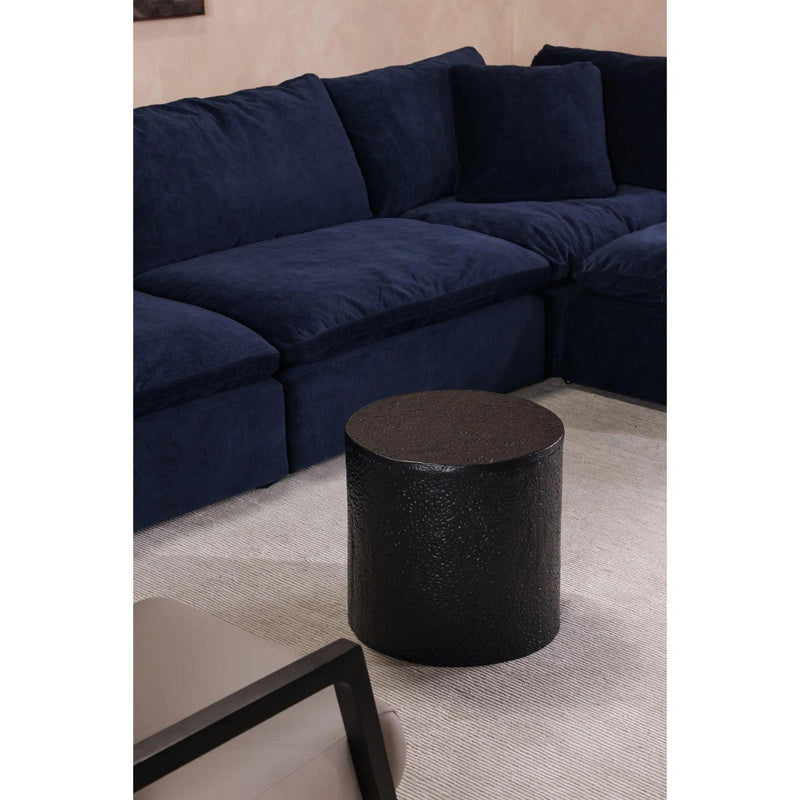 Aulo Aluminum Black Round Side Table Side Tables LOOMLAN By Moe's Home