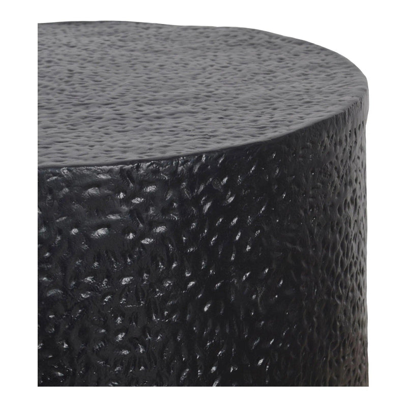 Aulo Aluminum Black Round Side Table Side Tables LOOMLAN By Moe's Home