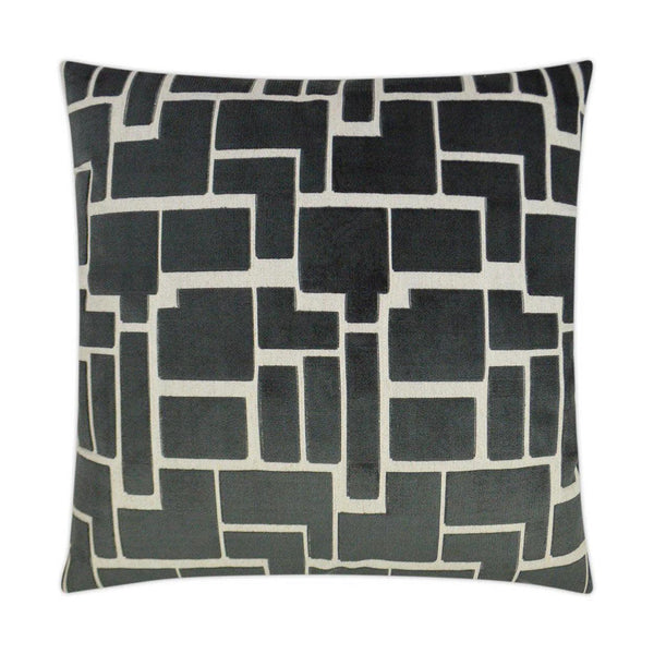 Aura Charcoal Modern Grey Large Throw Pillow With Insert Throw Pillows LOOMLAN By D.V. Kap