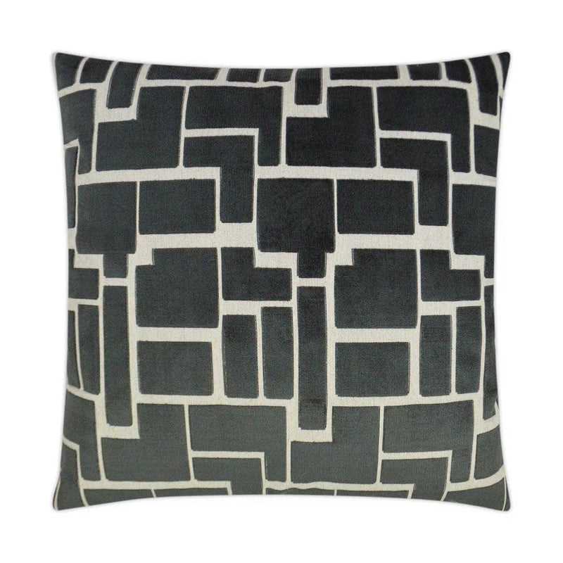 Aura Charcoal Modern Grey Large Throw Pillow With Insert Throw Pillows LOOMLAN By D.V. Kap