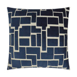 Aura Navy Modern Navy Large Throw Pillow With Insert Throw Pillows LOOMLAN By D.V. Kap