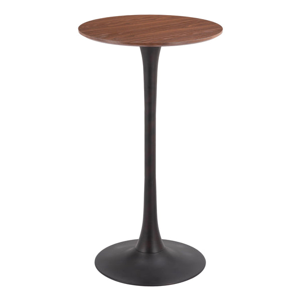 Auray Bar Table Brown with Pedestal Design Bar Tables LOOMLAN By Zuo Modern