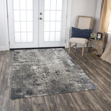 Auri Abstract Gray/ Blue Large Area Rugs For Living Room Area Rugs LOOMLAN By LOOMLAN