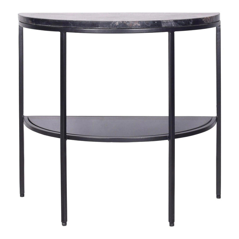 Aurora Black Marble and Iron Geometric Side Table Side Tables LOOMLAN By Moe's Home