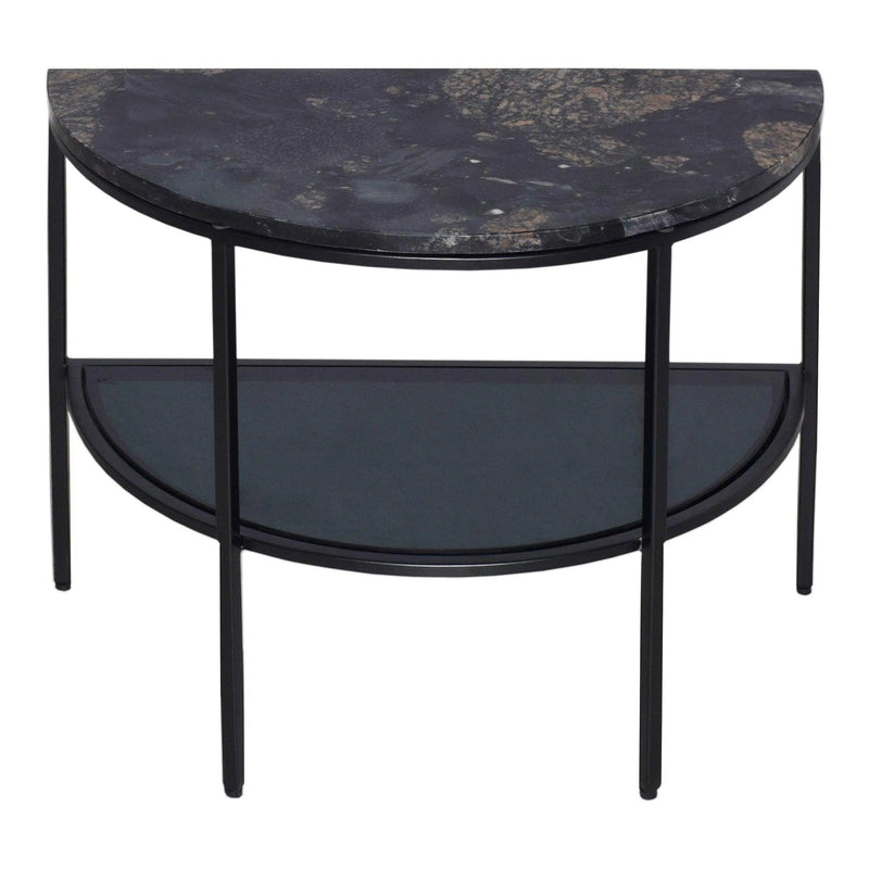 Aurora Black Marble and Iron Geometric Side Table Side Tables LOOMLAN By Moe's Home