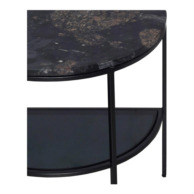 Aurora Black Marble and Iron Geometric Side Table Side Tables LOOMLAN By Moe's Home