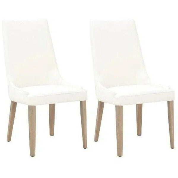 Aurora Alabaster Leather Upholstered Armless Dining Chair (Set Of 2)