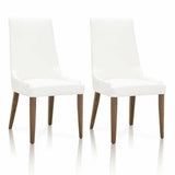 Aurora Alabaster Leather Upholstered Armless Dining Chair (Set Of 2)