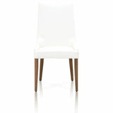 Aurora Alabaster Leather Upholstered Armless Dining Chair (Set Of 2)