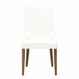 Aurora Alabaster Leather Upholstered Armless Dining Chair (Set Of 2)