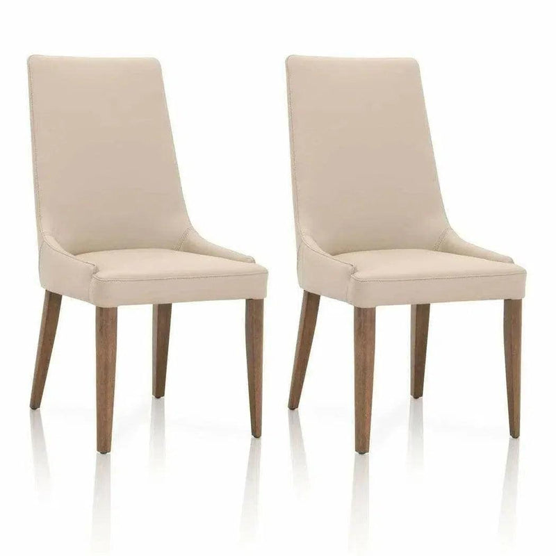 Aurora Leather Upholstered Armless Dining Chair (Set Of 2)