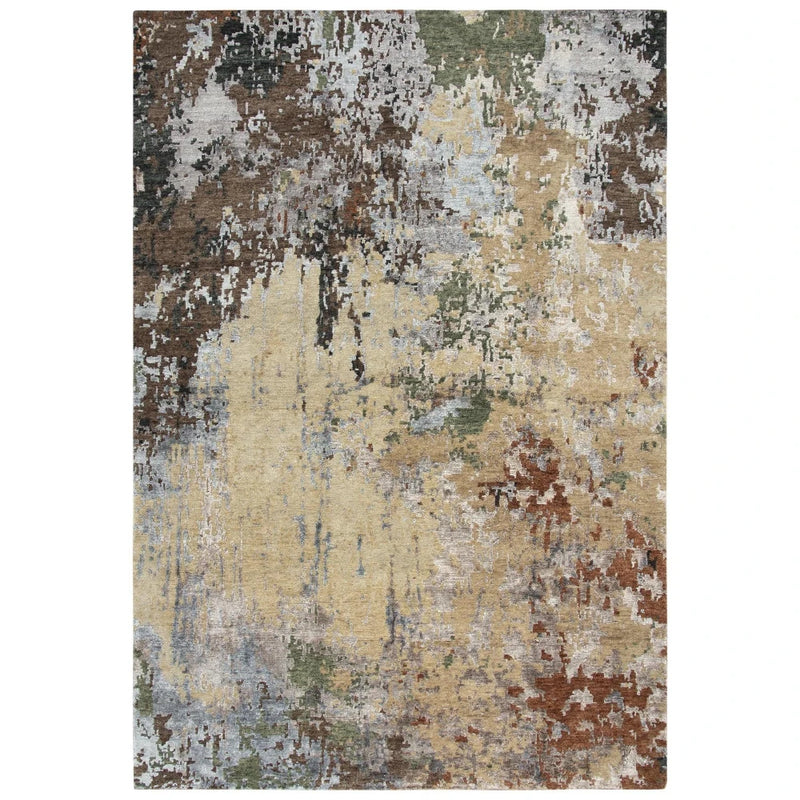 Ausa Abstract Brown Large Area Rugs For Living Room Area Rugs LOOMLAN By LOOMLAN