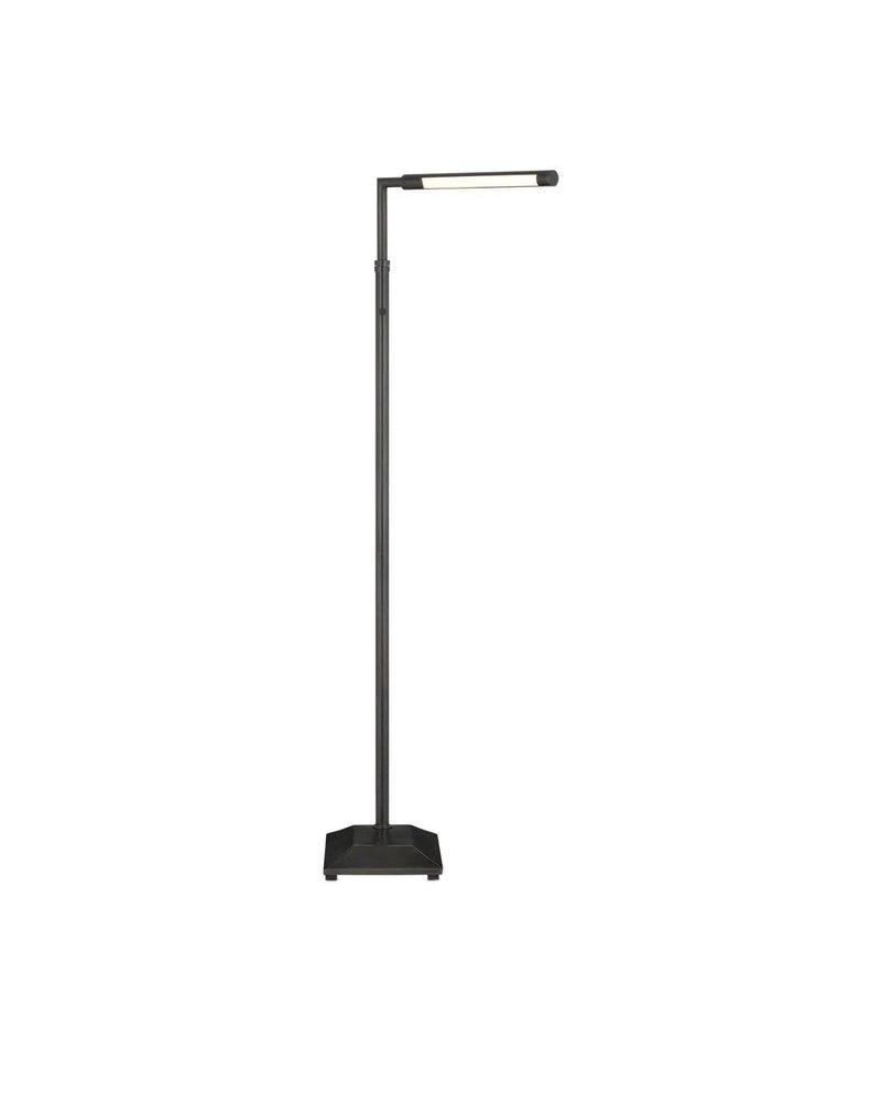 Autrand Metal and Acrylic Balck Floor Lamp Floor Lamps LOOMLAN By Currey & Co