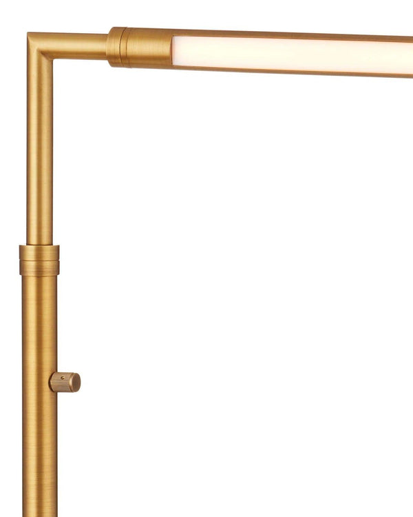 Autrand Metal and Acrylic Gold Floor Lamp Floor Lamps LOOMLAN By Currey & Co