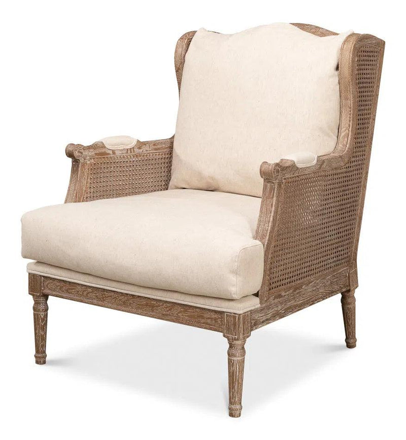 Ava Accent Chair Wingback Down Cushions Accent Chairs LOOMLAN By Sarreid