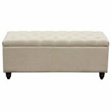 Ave Tufted Lift-Top Storage Trunk Desert Sand Linen Ottomans LOOMLAN By Diamond Sofa