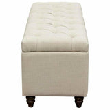 Ave Tufted Lift-Top Storage Trunk Desert Sand Linen Ottomans LOOMLAN By Diamond Sofa