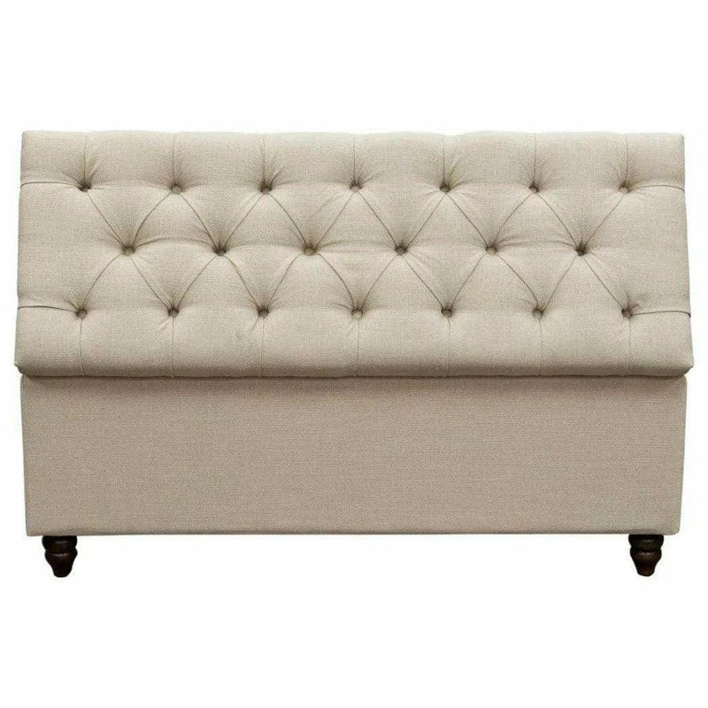 Ave Tufted Lift-Top Storage Trunk Desert Sand Linen Ottomans LOOMLAN By Diamond Sofa