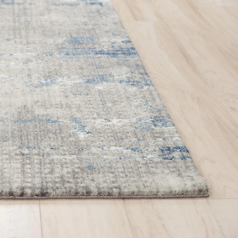 Aver Abstract Gray/ Blue Large Area Rugs For Living Room Area Rugs LOOMLAN By LOOMLAN