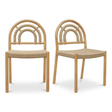 Avery Natural Solid Oak and Paper Rope Armless Dining Chair – Set Of Two Dining Chairs LOOMLAN By Moe's Home