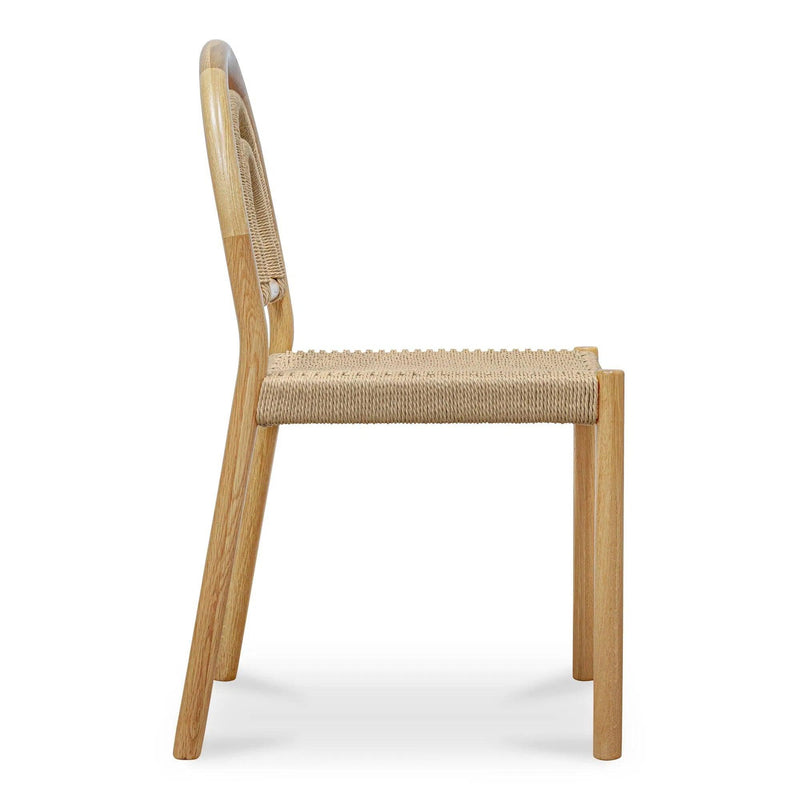 Avery Natural Solid Oak and Paper Rope Armless Dining Chair – Set Of Two Dining Chairs LOOMLAN By Moe's Home