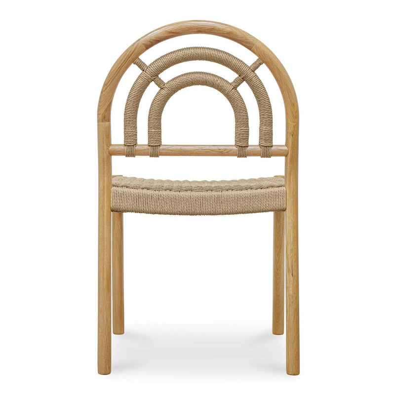 Avery Natural Solid Oak and Paper Rope Armless Dining Chair – Set Of Two Dining Chairs LOOMLAN By Moe's Home