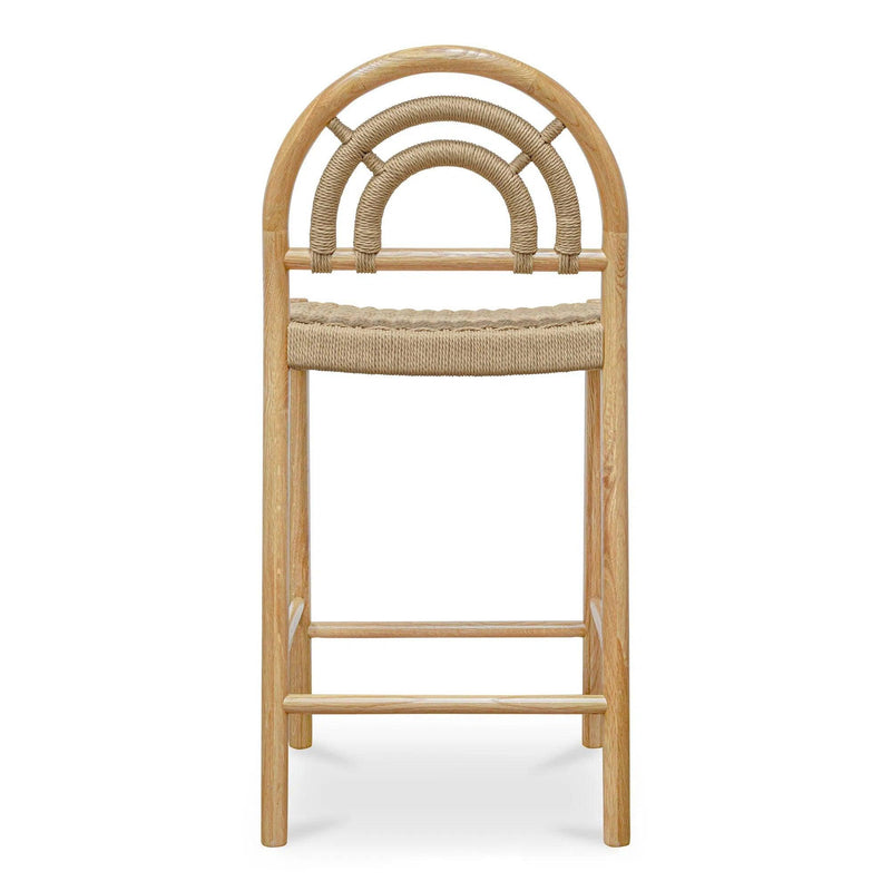 Avery Natural Solid Oak and Paper Rope Counter Stool Counter Stools LOOMLAN By Moe's Home