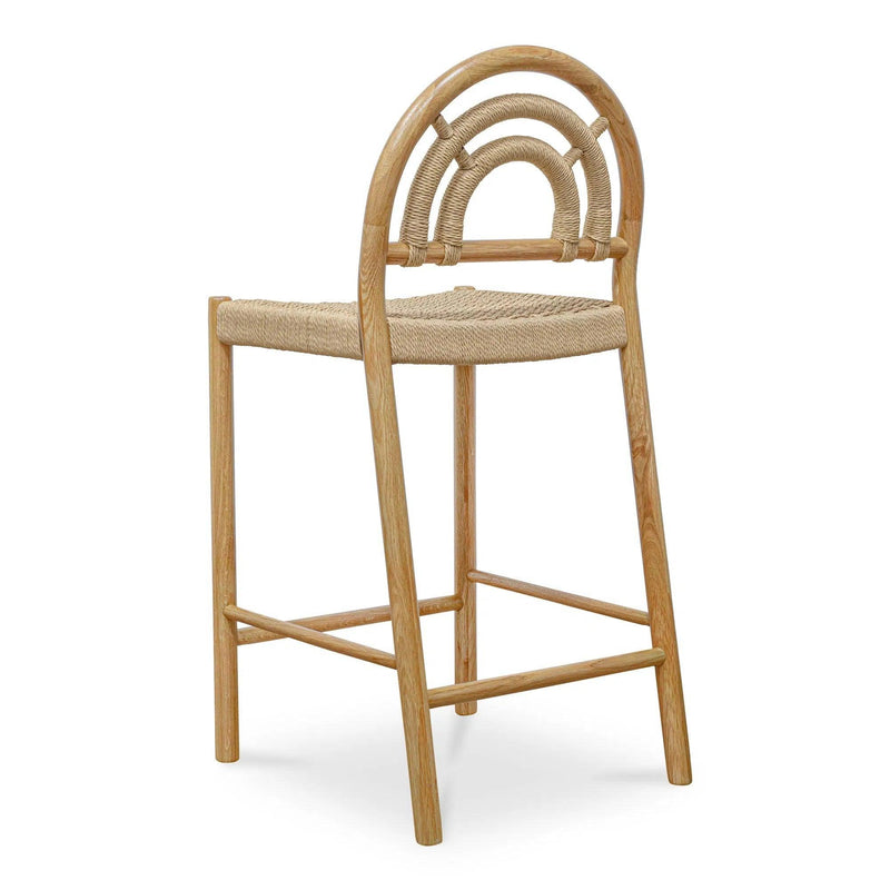 Avery Natural Solid Oak and Paper Rope Counter Stool Counter Stools LOOMLAN By Moe's Home