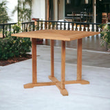 Avery Square Teak Outdoor Dining Table with Umbrella Hole Outdoor Dining Tables LOOMLAN By HiTeak