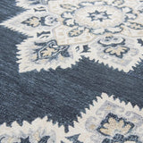 Avit Central Medallion Dark Blue Large Area Rugs For Living Room Area Rugs LOOMLAN By LOOMLAN