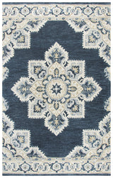 Avit Central Medallion Dark Blue Large Area Rugs For Living Room Area Rugs LOOMLAN By LOOMLAN