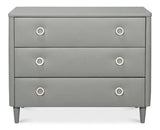 Avvolto Upholstered Mdf Grey 3 Drawer Dresser Dressers LOOMLAN By Sarreid