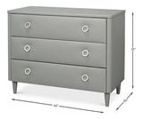 Avvolto Upholstered Mdf Grey 3 Drawer Dresser Dressers LOOMLAN By Sarreid