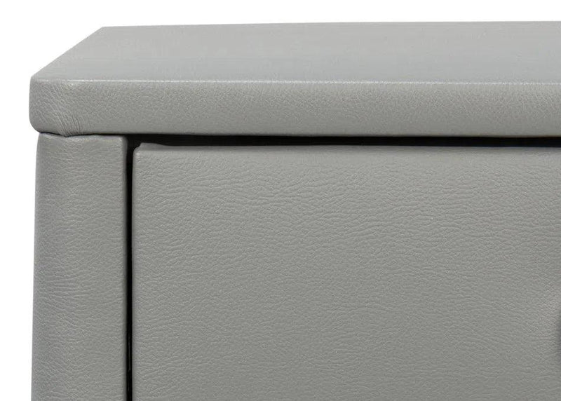 Avvolto Upholstered Mdf Grey 3 Drawer Night Stand Nightstands LOOMLAN By Sarreid