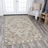 Awad Central Medallion Tan Large Area Rugs For Living Room Area Rugs LOOMLAN By LOOMLAN