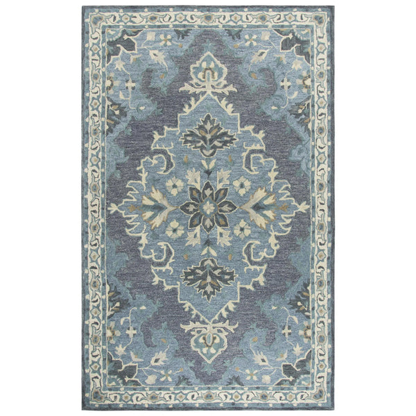 Awat Central Medallion Dark Gray Large Area Rugs For Living Room Area Rugs LOOMLAN By LOOMLAN