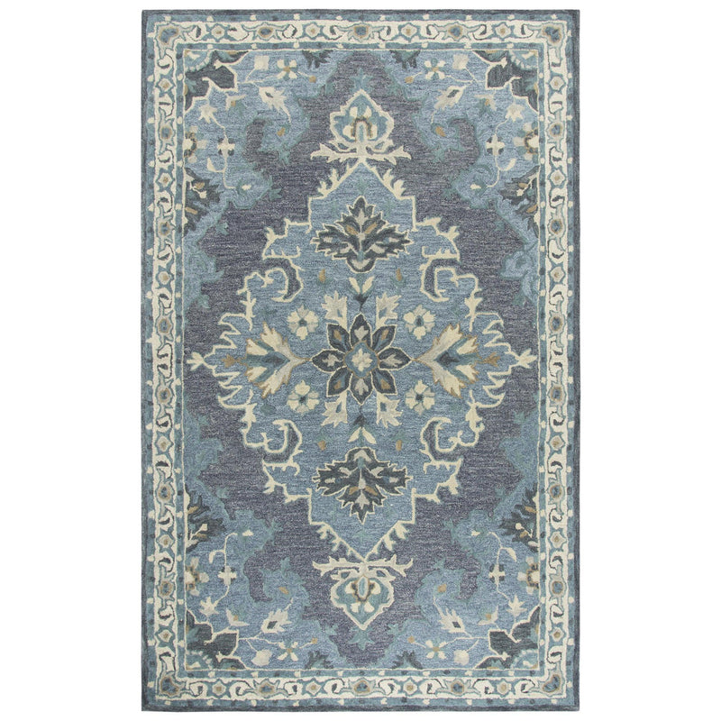 Awat Central Medallion Dark Gray Large Area Rugs For Living Room Area Rugs LOOMLAN By LOOMLAN