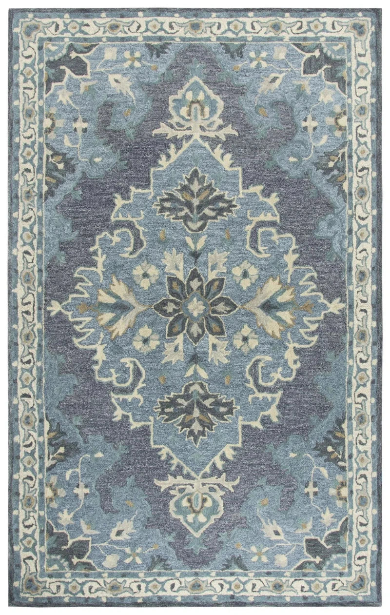 Awat Central Medallion Dark Gray Large Area Rugs For Living Room Area Rugs LOOMLAN By LOOMLAN