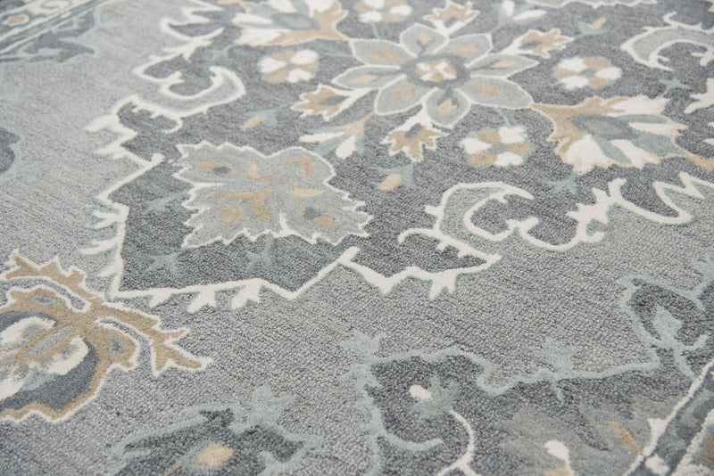 Axel Central Medallion Gray Large Area Rugs For Living Room Area Rugs LOOMLAN By LOOMLAN