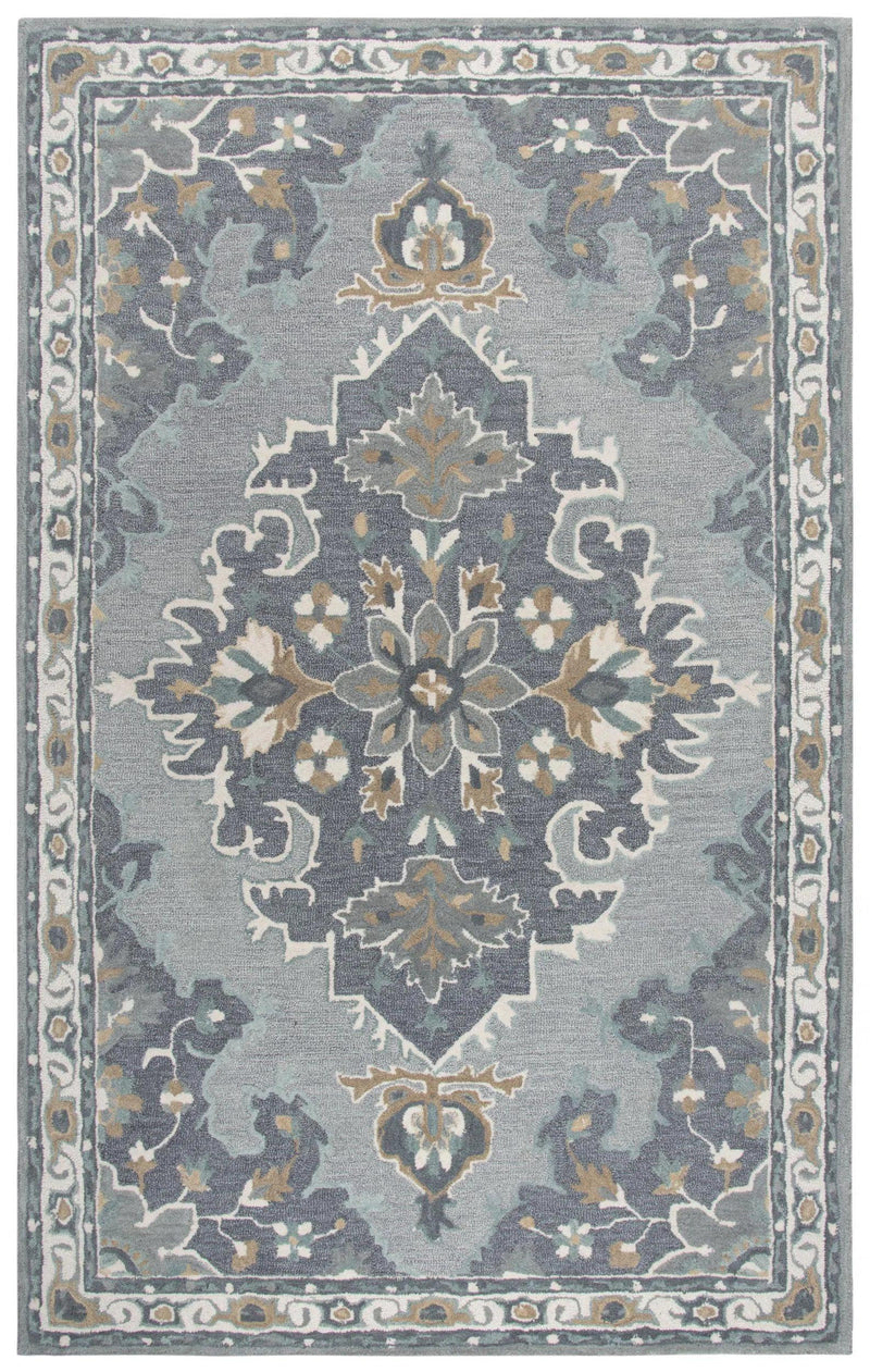 Axel Central Medallion Gray Large Area Rugs For Living Room Area Rugs LOOMLAN By LOOMLAN