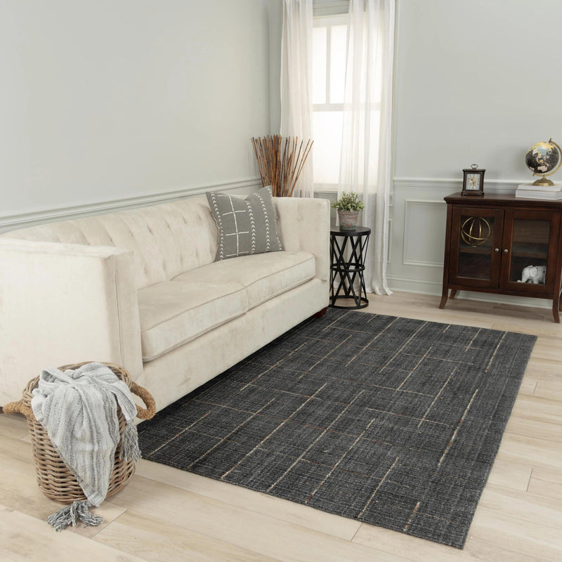 Azor Solid Charcoal Area Rugs For Living Room Area Rugs LOOMLAN By LOOMLAN