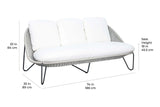 Azores 3 Seat Sofa - Coconut White Outdoor Sofa Outdoor Sofas & Loveseats LOOMLAN By Seasonal Living