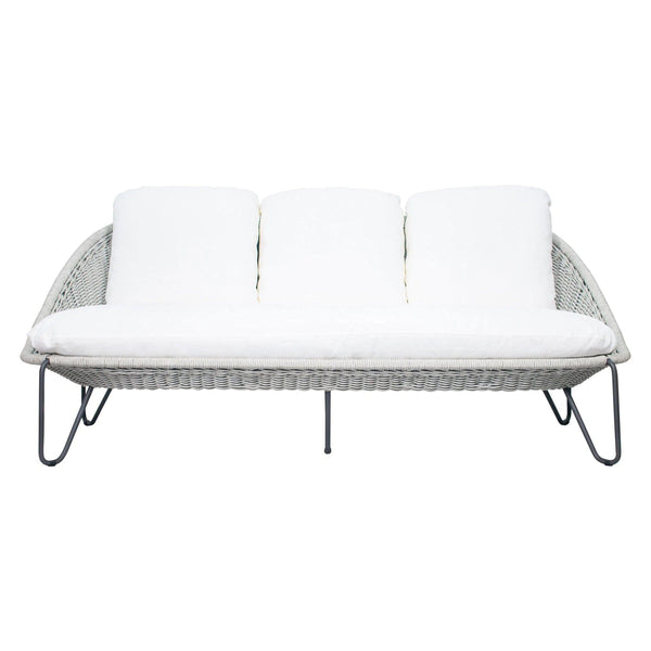 Azores 3 Seat Sofa - Coconut White Outdoor Sofa Outdoor Sofas & Loveseats LOOMLAN By Seasonal Living