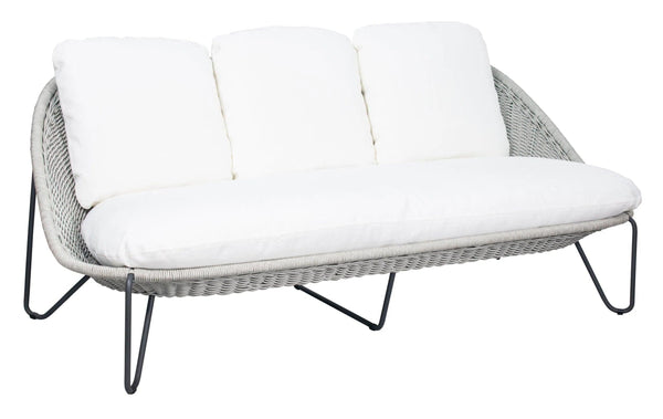 Azores 3 Seat Sofa - Coconut White Outdoor Sofa Outdoor Sofas & Loveseats LOOMLAN By Seasonal Living